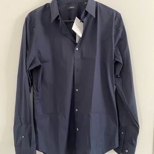 Theory Sylvain Dress Shirt Blue M w/ tags